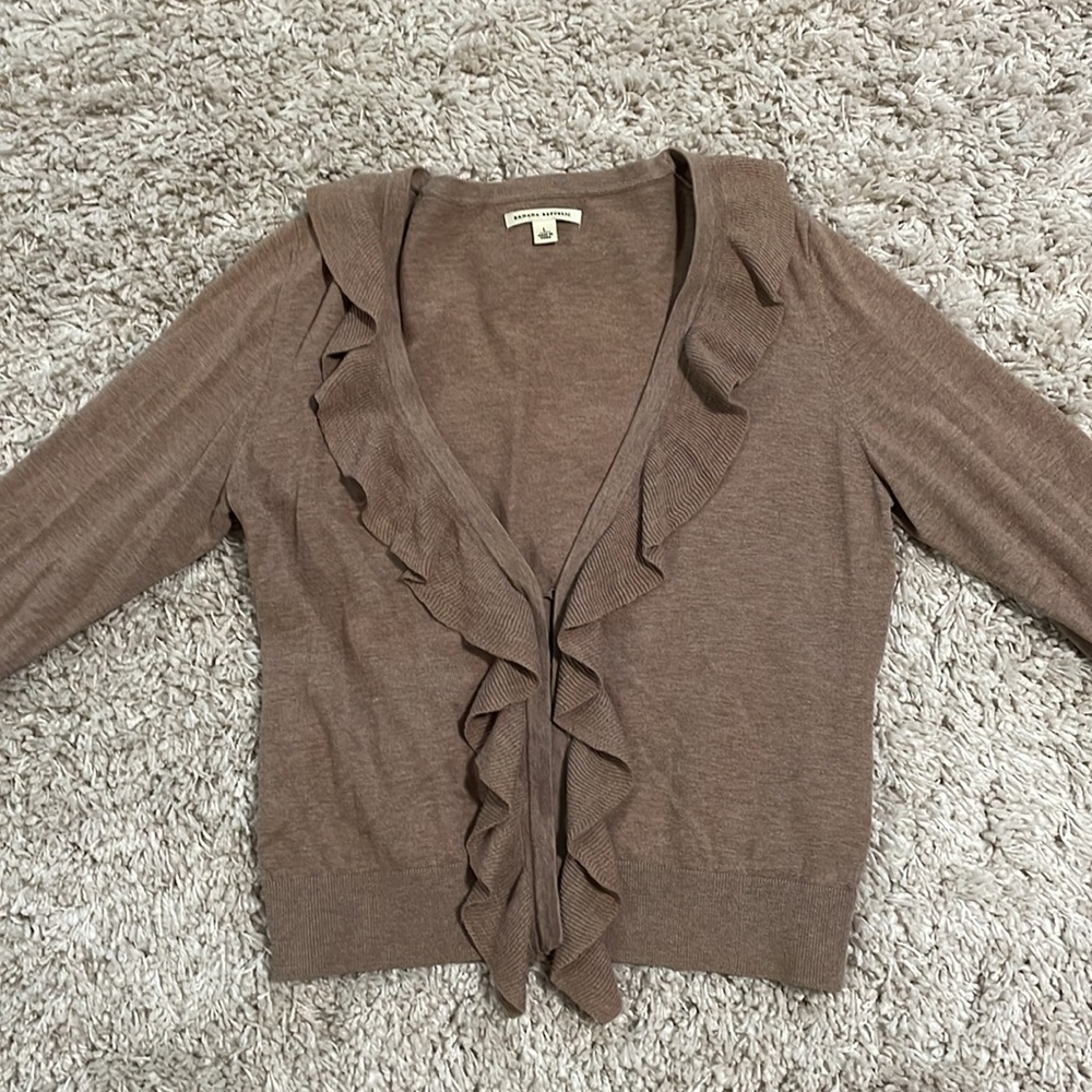 Banana Republic Soft Wool Ruffle Cardigan